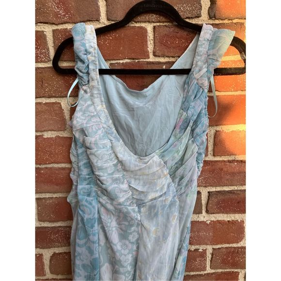 Free People Heart To Heart Floral Midi Dress in Ocean Combo Size 10 NWOT - Picture 6 of 8